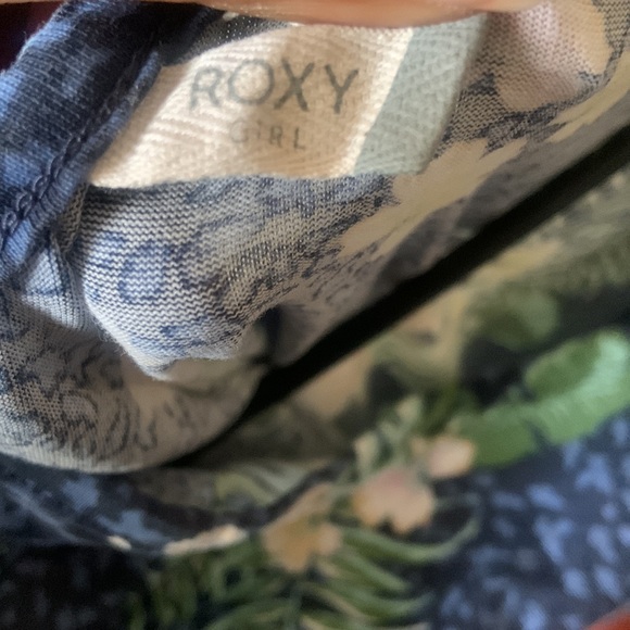 ROXY GIRL THE CLOUDS SHORT SLEEVE DRESS BLUE FLORAL PRINT DRESS size 14 - Picture 7 of 8